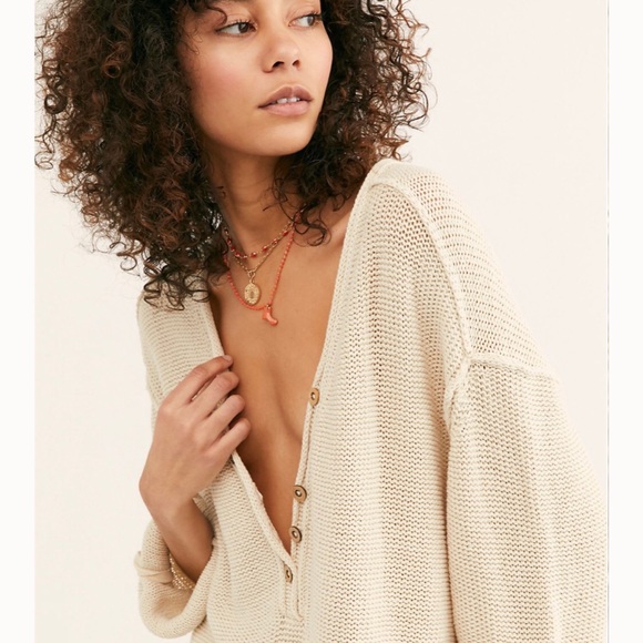 Free People Firefly Cable Knit Tunic Tan Sweater - Picture 2 of 13